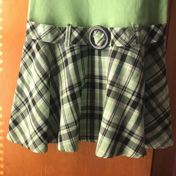 Faded Glory Girl’s dress size 12 Green top and plaid bottom - Picture 2 of 3